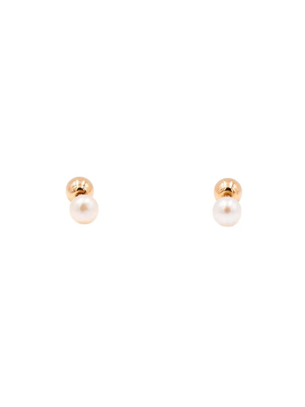 14K Yellow Gold 4mm Akoya Pearl Reversible Screwback Stud Earrings